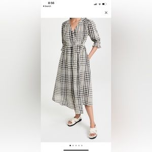 Wrap around Gingham Casual Dress